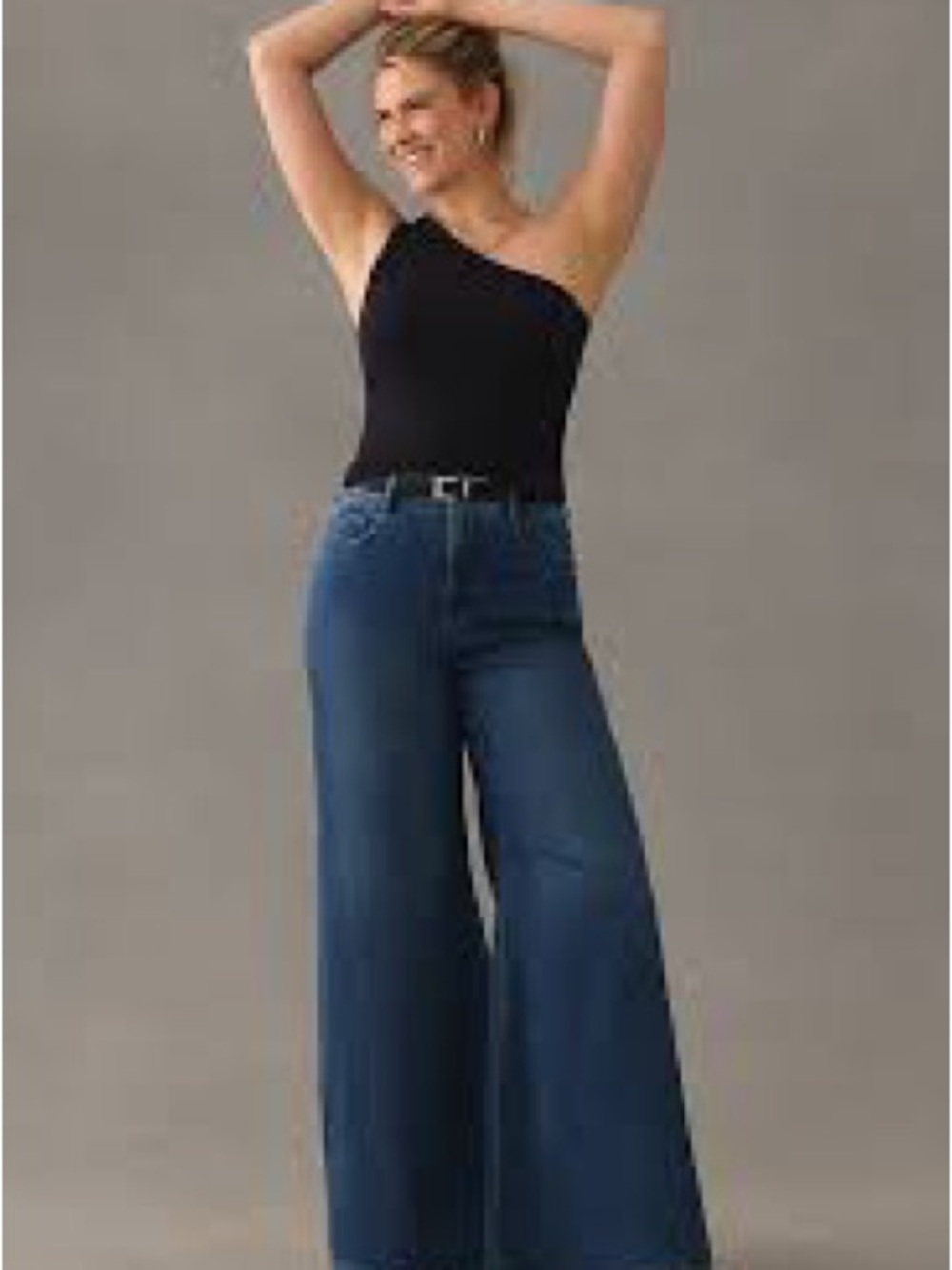 Pilcro Anthropologie High Rise Wide Leg Flare Jeans Dark Wash Size 30